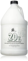 Superstar Stabilized Cream Developer 20v bottle pour demonstrates drip-free precision for highlighting.
