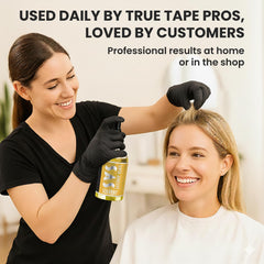 Supertape SAS lace wig remover on lace shows safe bond release for wigs.