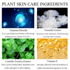 SuperThinker tremella-centella-vitamin-e ingredients close-up emphasizes skin-care-inspired formula