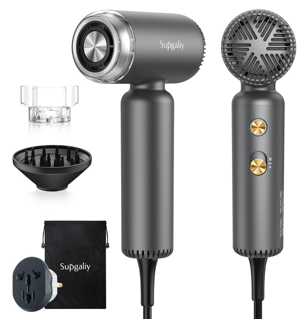 SUPGALIY dual voltage hair dryer with compact build for global travel and faster drying