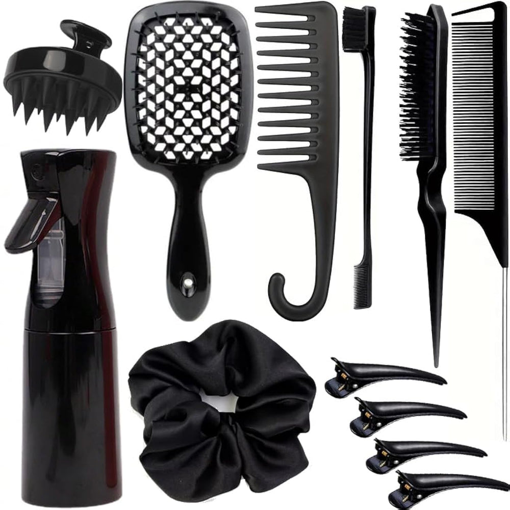 SUPHOUSE detangling brush with soft bristles for gentle knot removal.