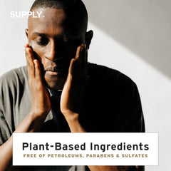 Supply Healing Post Shave aloe-witch-hazel close-up highlights plant-based soothing.