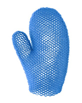 Supracor Spa Bath Mitt blue front view highlighting exfoliation-friendly texture