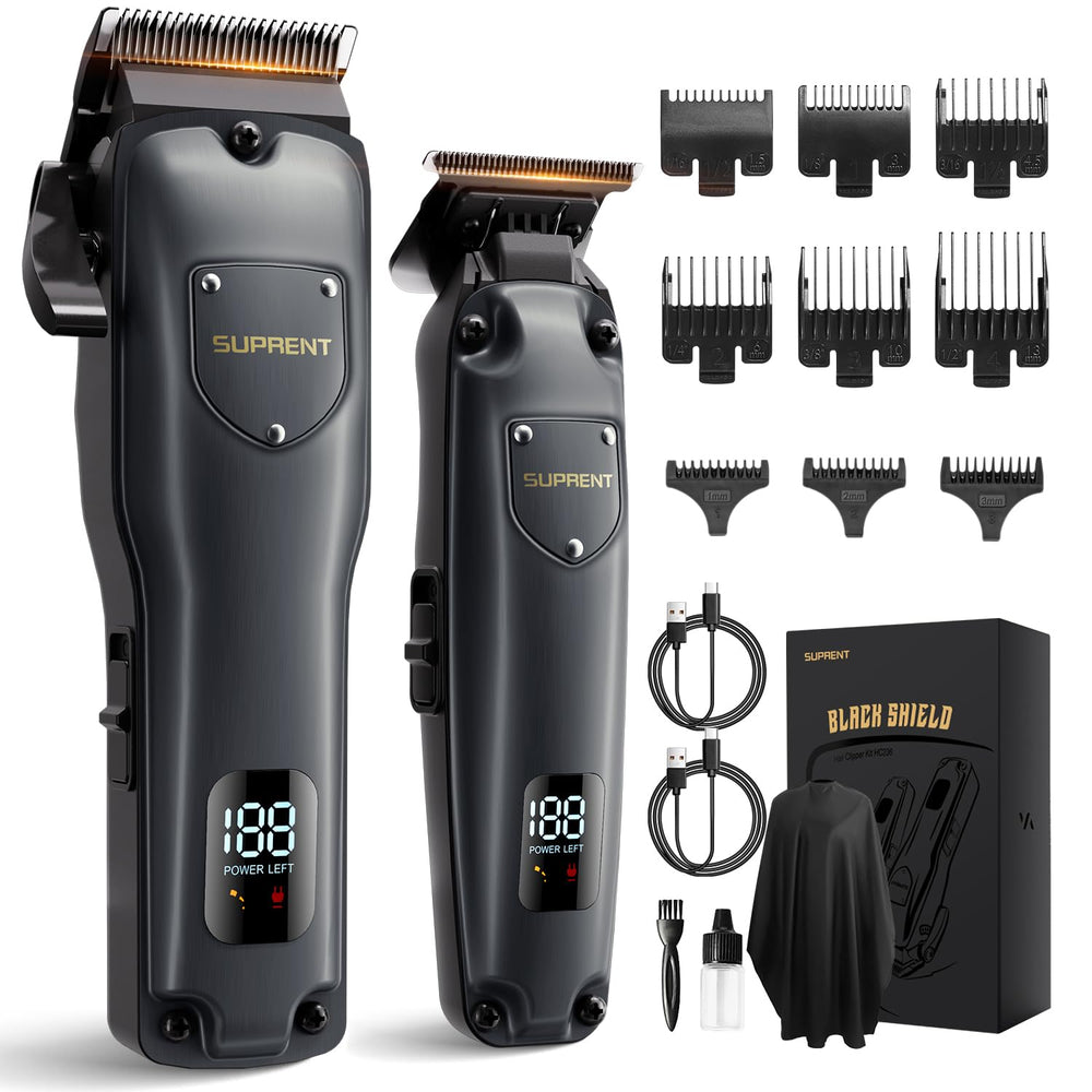 SUPRENT hair clipper 6800 RPM motor delivers precise at home grooming.