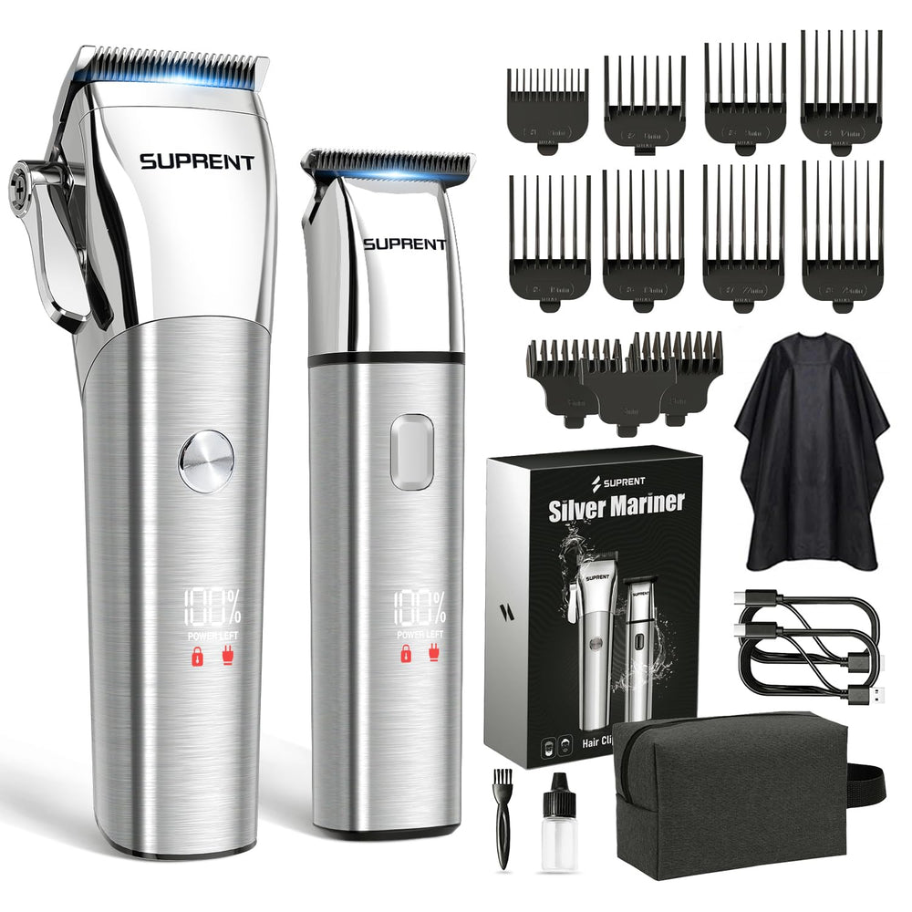 SUPRENT low-noise clippers closeup showing quiet motor for family grooming
