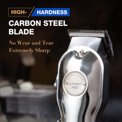 SUPRENT PRO T-blade demonstrates zero-gap shaping for clean fades.