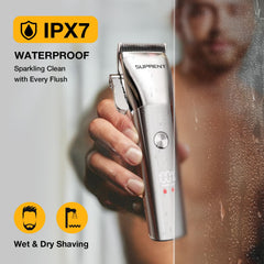 SUPRENT IPX7 waterproof body closeup for wet and dry use