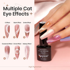 SUPWEE 12-color cat-eye gel polishes for DIY nail art and shimmer