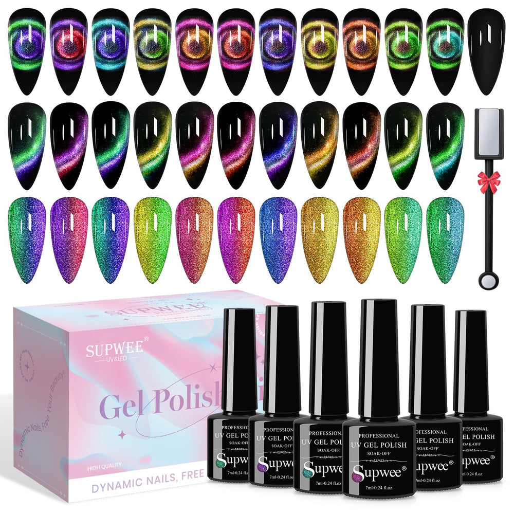 SUPWEE Cat Eye gel polish set box for home manicure and gifting
