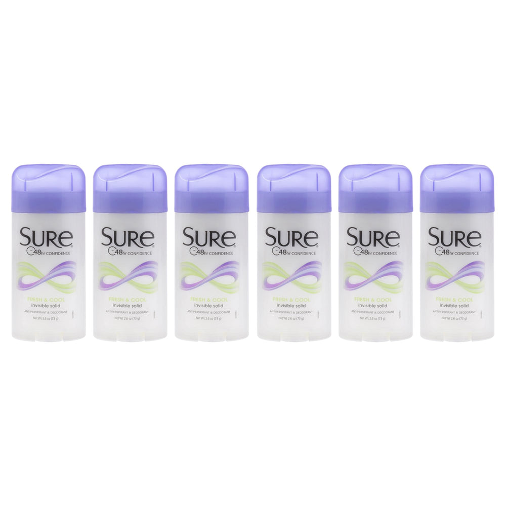Sure antiperspirant solid Fresh and Cool six-pack provides all-day protection with a fresh, clean scent.