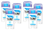 Sure antiperspirant solid regular six-pack box displays value and long-lasting freshness.