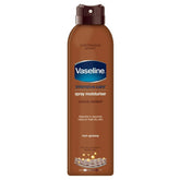 Sure Vaseline spray bottle action demonstrates quick, non-greasy moisturising for busy mornings.
