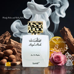 Surrati Royal Musk EDP bottle closeup highlighting smooth curvature and premium finish.