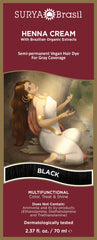 Surya Brasil Henna Cream Black application shows even color application.
