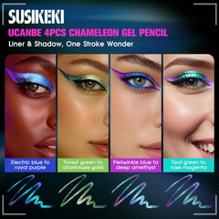 SUSIKEKI compact case with multichrome pencils for travel-friendly glam on the go.