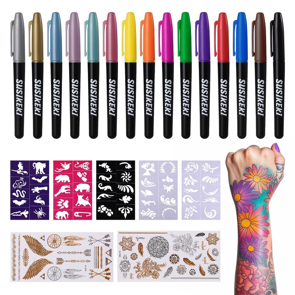 SUSIKEKI tattoo markers color palette for bold, skin-safe body art.