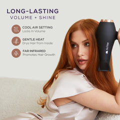 SUTRA Infrared AC Blow Dryer heat settings image demonstrates customizable styling options