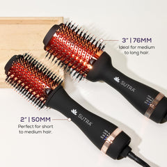 SUTRA IR Infrared 2in Blowout Brush bristles-detail highlighting detangling action for shiny hair.