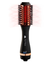 SUTRA IR Infrared 2in Blowout Brush unboxing view showing premium packaging for at-home styling.