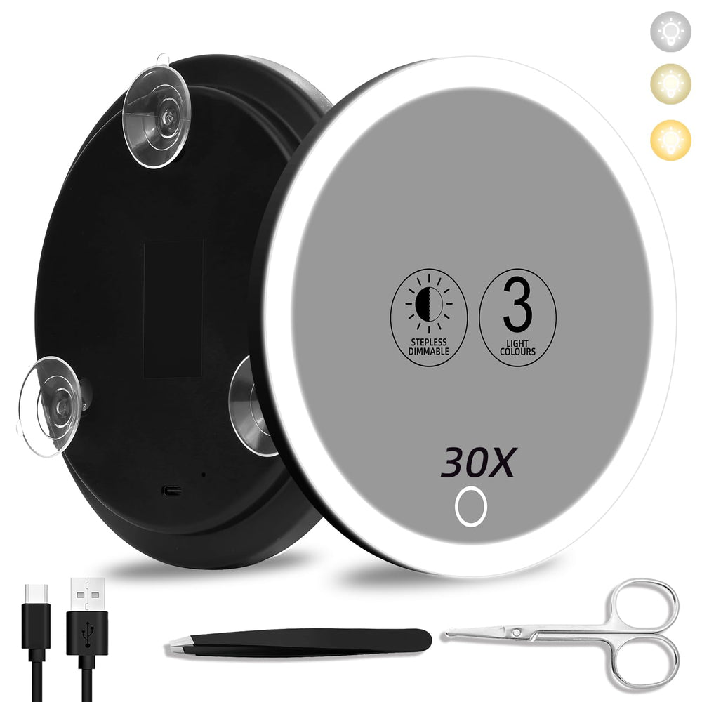Suupvaor 30x magnifying mirror light closeup for precise pore inspection
