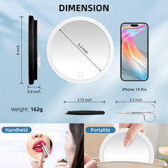 Suupvaor 30x magnifying mirror light on shows usable makeup detail in low light