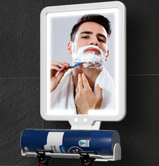 Suupvaor lighted shower mirror 9.5x7 inch glass provides fogless reflection for easier shaving.