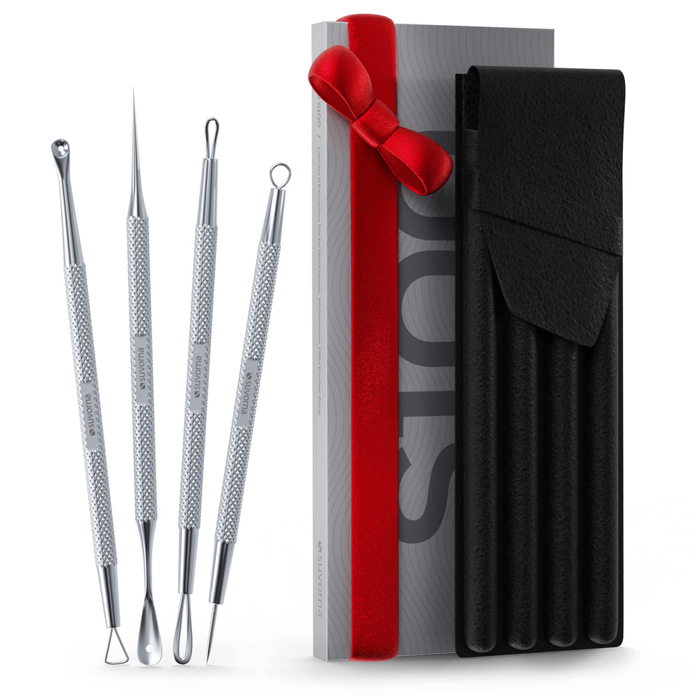 Suvorna pimple popper tool kit front view for precise facial extractions