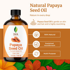 SVA Papaya Seed Oil on palm ready for quick scalp or skin massage