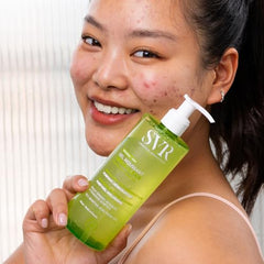 SVR Sebiaclear PHAs exfoliate and tighten pores for refined texture.