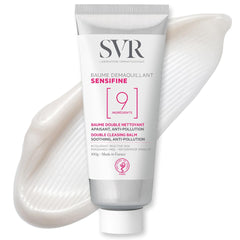 SVR Sensifine cleansing balm packaging highlights compact jar for on-the-go makeup removal.
