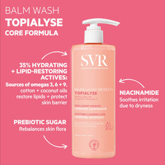 SVR Topialyse Cleansing Balm provides long-lasting comfort for dry skin after use.