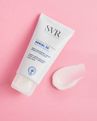 Close-up of SVR Xerial gel texture showing fast-absorbing formula