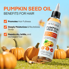 Svvimer pumpkin seed oil organic label emphasizes clean, cruelty-free, sulfate-free haircare benefits