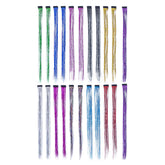 SWACC 22-pcs colored clip-on hair extensions for instant color accents during parties and daily styling