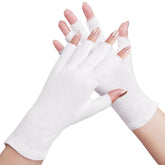 SWAKER cotton gloves fingerless design close-up, breathable 100% cotton for comfortable wear.