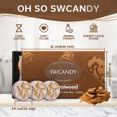SWCANDY sandalwood scent promotes calming rituals and mood enhancement.