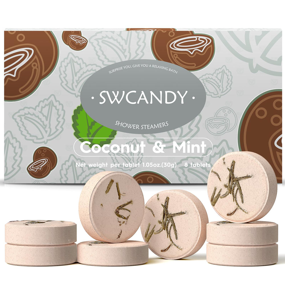SWCANDY shower steamers packaging presents a gift-ready presentation for relaxation routines