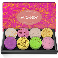 SWCANDY Shower Steamers in packaged gift form deliver a ready-to-gift aromatherapy experience