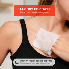 SweatBlock hand-forearm wipe showcasing targeted application to hands and palms.