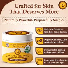 Sweet Bee Naturals Magic Balm texture swatch showing rich, non-greasy coverage.