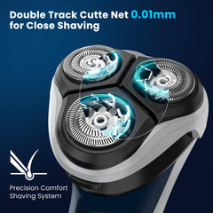 SweetLF blue razor in shower demonstrates versatile wet-dry use