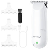 SweetLF Hair Clippers packaging closeup highlights compact design for quick purchasing decisions.