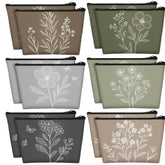 Sweetude vintage flowers makeup bag front view for organized cosmetics on the go