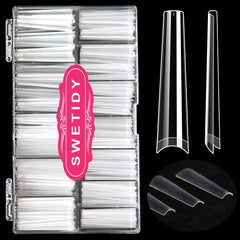 SWETIDY No C Curve 3XL coffin tips in a box for durable wear