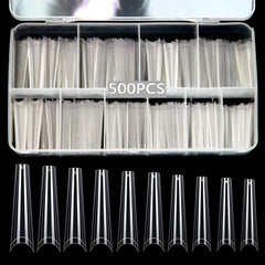 SWETIDY XXL no C Curve coffin tips 10 sizes showing versatile nail fit.