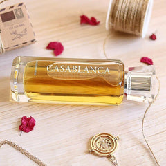 Swiss Arabian Casablanca bottle side view shows elegant silhouette for everyday wear.