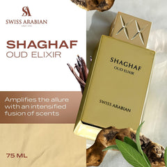 Shaghaf Oud Elixir cap close-up highlighting luxe detail for gifting.