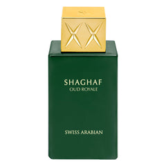 Swiss Arabian Shaghaf Oud Royale bottle for long-lasting elegance suitable for evening wear.