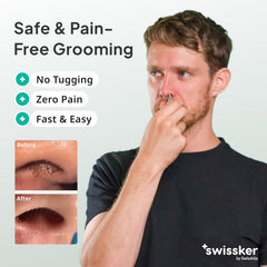 Swissklip Swissker nose trimmer ergonomic handle provides easy control