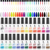 SXC 24-color gel liner bottle closeup with built-in brush for precise lines